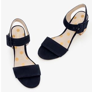 Boden Block Heeled Sandals, Navy, Size 7
